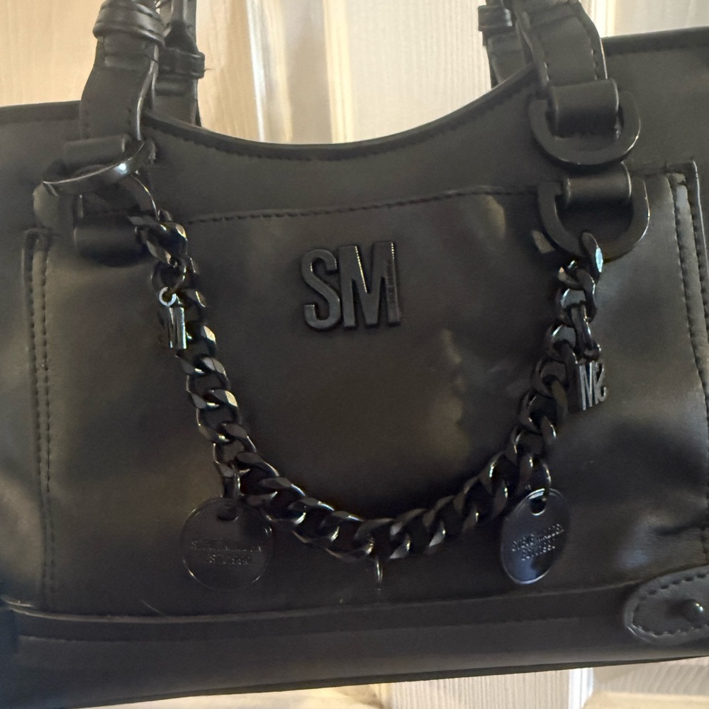Steve Madden Black Chain Accent Shoulder Bag